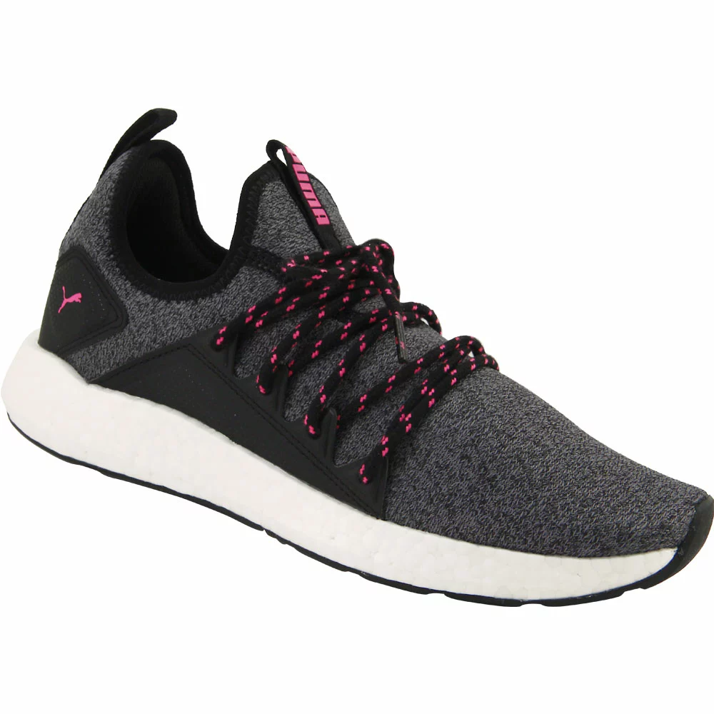 Puma Nrgy Neko Knit Running Shoes - Womens Black Pink - Image 2