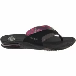 Reef Fanning 1626 Thong Sandals - Womens Black Grey