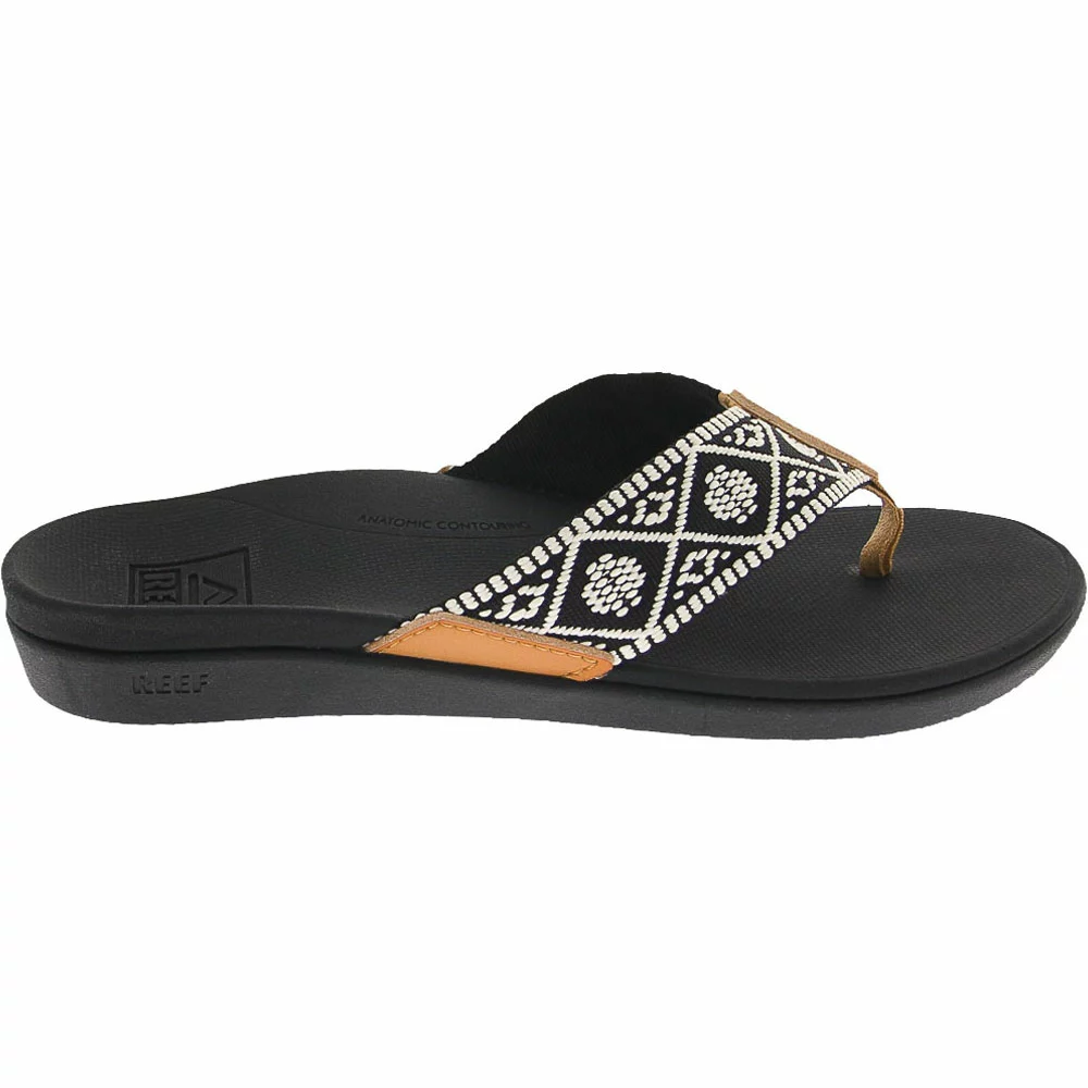 Reef Ortho Bounce Woven Sandals - Womens Black White
