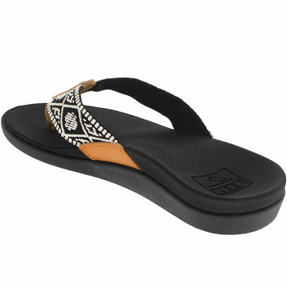 Reef Ortho Bounce Woven Sandals - Womens Black White - Image 3