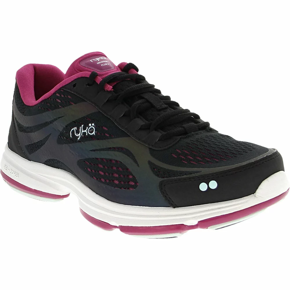 Ryka Devotion Plus 2 Walking Shoes - Womens Black Pink - Image 2