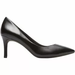 Rockport Total Motion 75mm Pointed Toe Black Womens Dress Shoes Black Leather