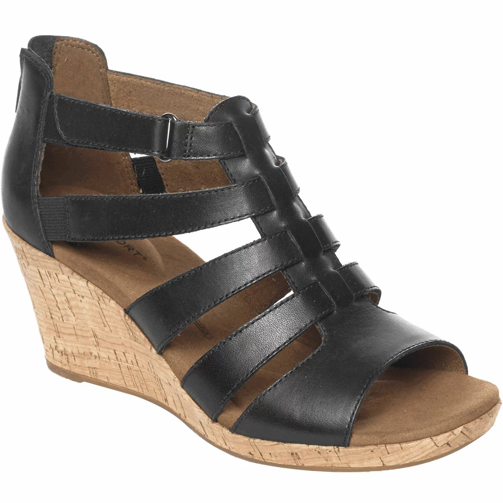 Rockport Briah Gladiator Sandals - Womens Black Leather - Image 2