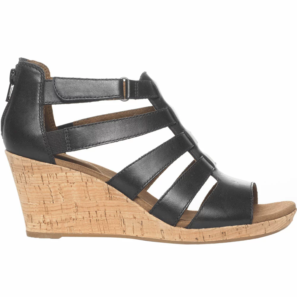 Rockport Briah Gladiator Sandals - Womens Black Leather