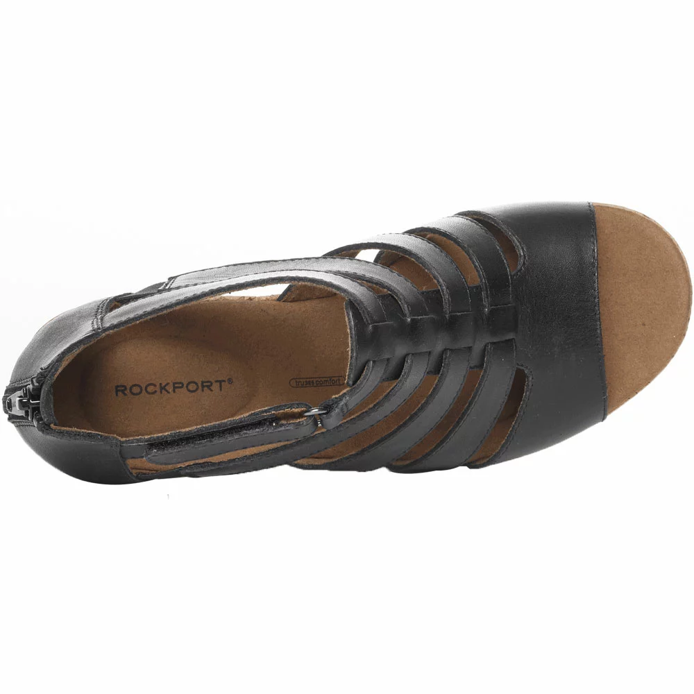 Rockport Briah Gladiator Sandals - Womens Black Leather - Image 3
