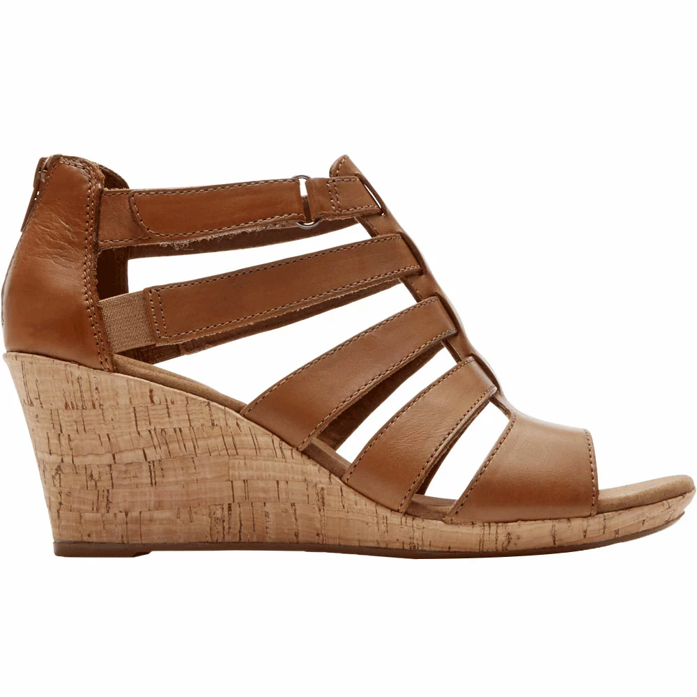 Rockport Briah Gladiator Sandals - Womens Dark Tan Leather