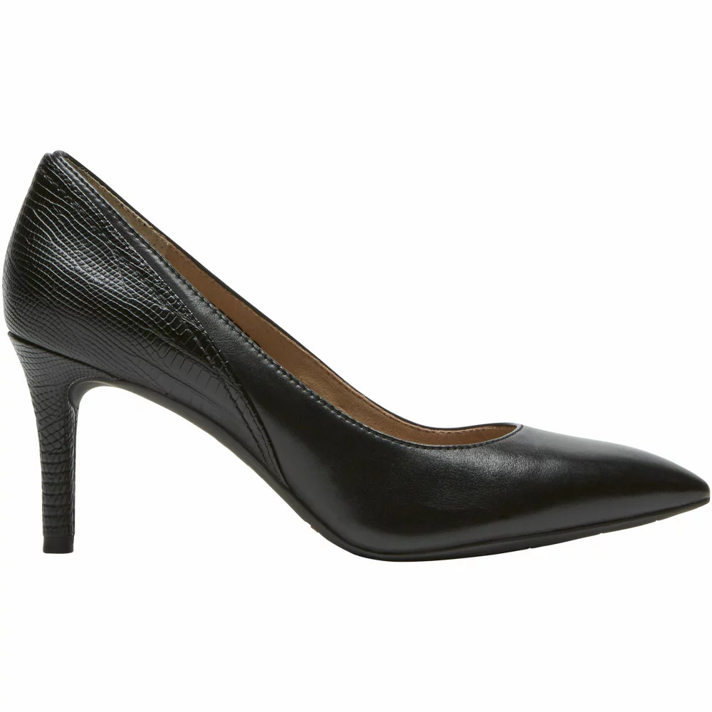 Rockport Tm 75mm Pieced Heel Dress Shoes - Womens Black Lizard