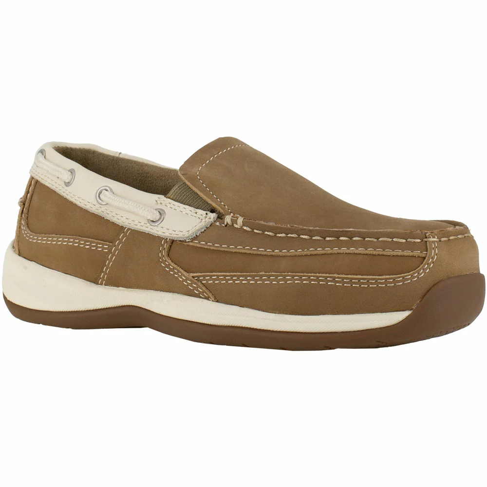 Rockport Works Boots Rockport Rk673 Slip On Boat Safety Work Shoes - Womens Tan - Image 2