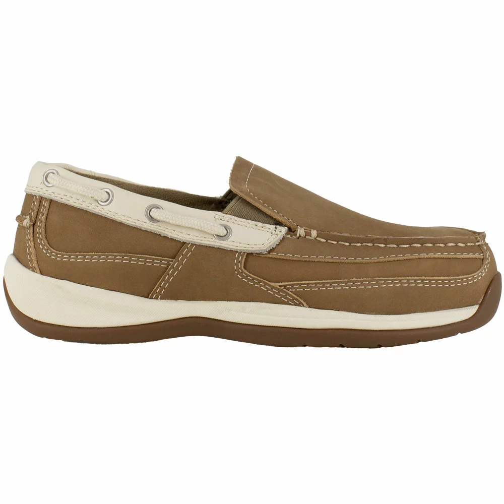 Rockport Works Boots Rockport Rk673 Slip On Boat Safety Work Shoes - Womens Tan
