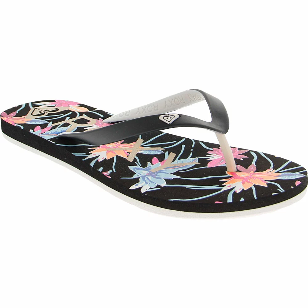 Roxy Tahiti 7 Flip Flops - Womens Black Pink - Image 2