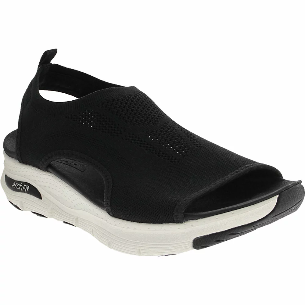 Skechers Arch Fit City Catch Womens Sandals Black White - Image 2
