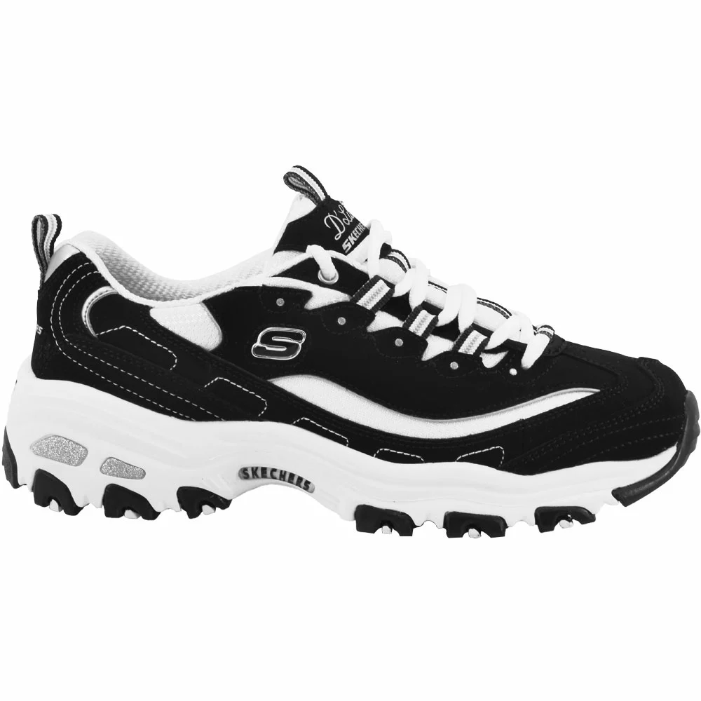 Skechers Dlites Biggest Fan Running Shoes - Womens Black White