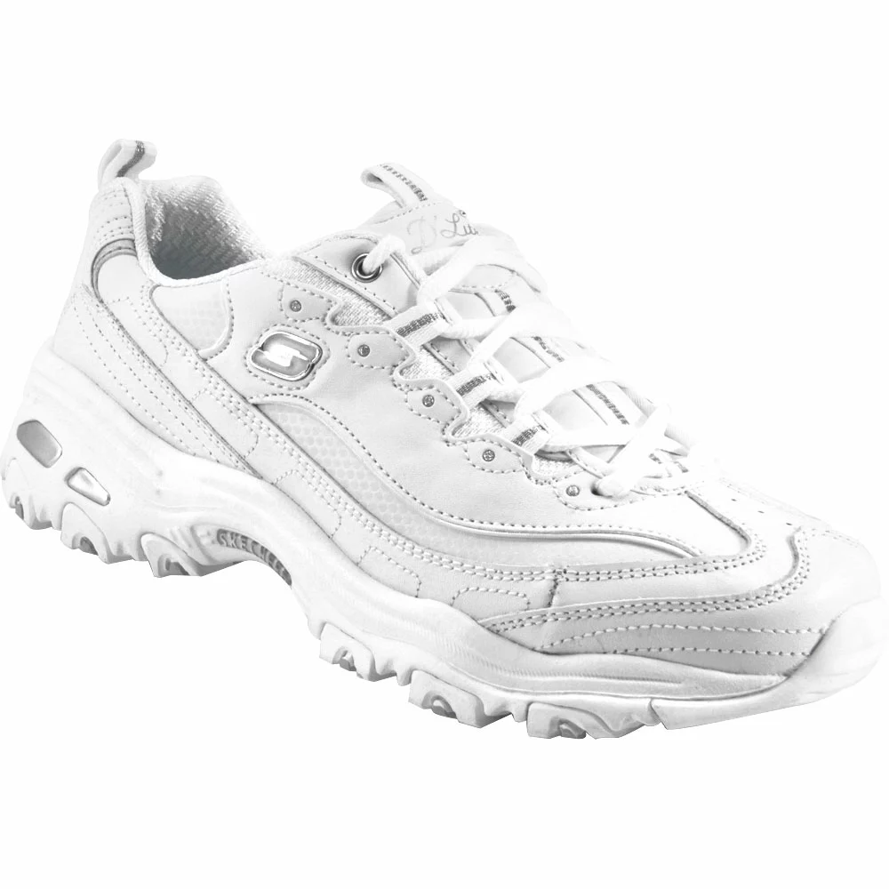 Skechers Dlites Fresh Start Lifestyle Shoes - Womens White Silver - Image 2