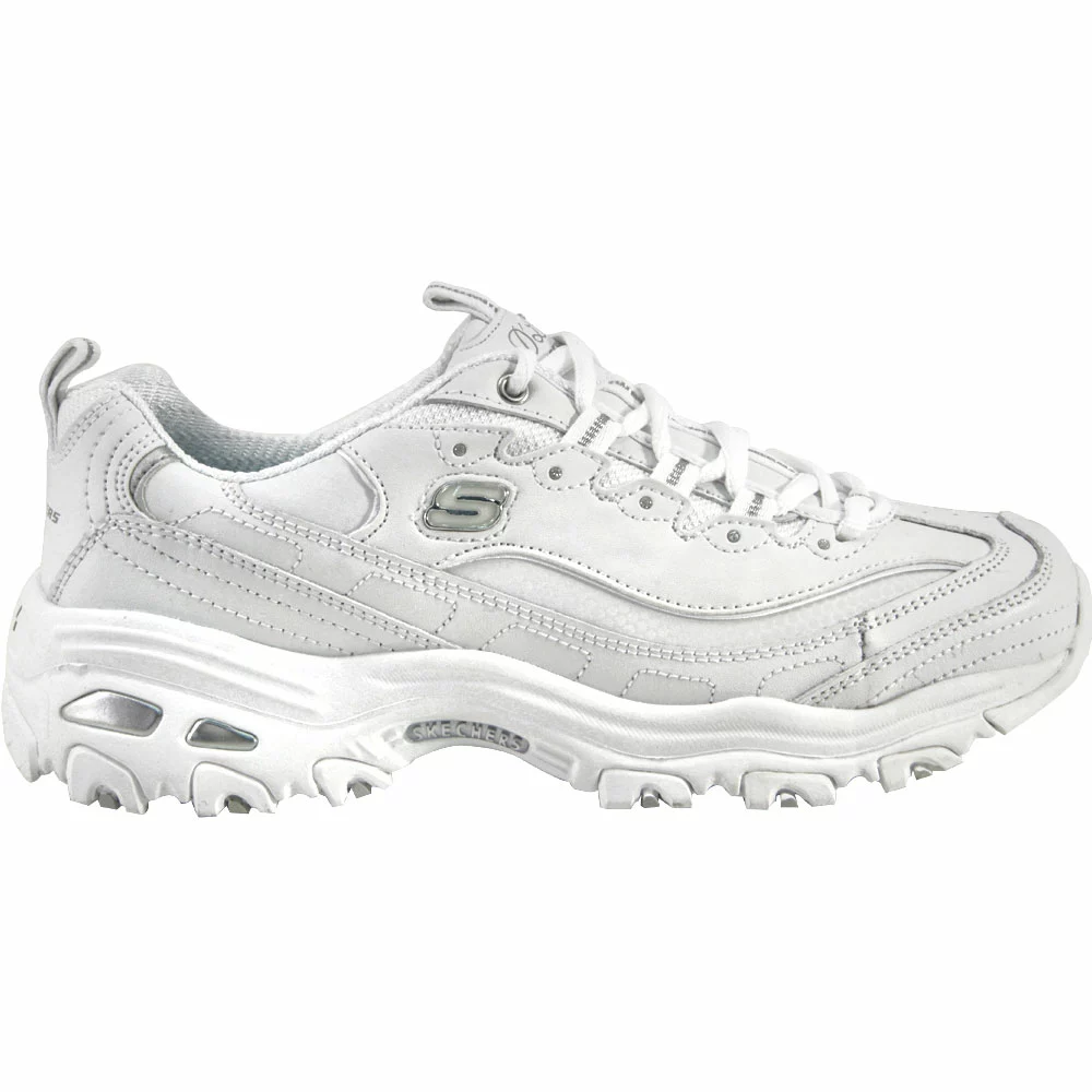 Skechers Dlites Fresh Start Lifestyle Shoes - Womens White Silver