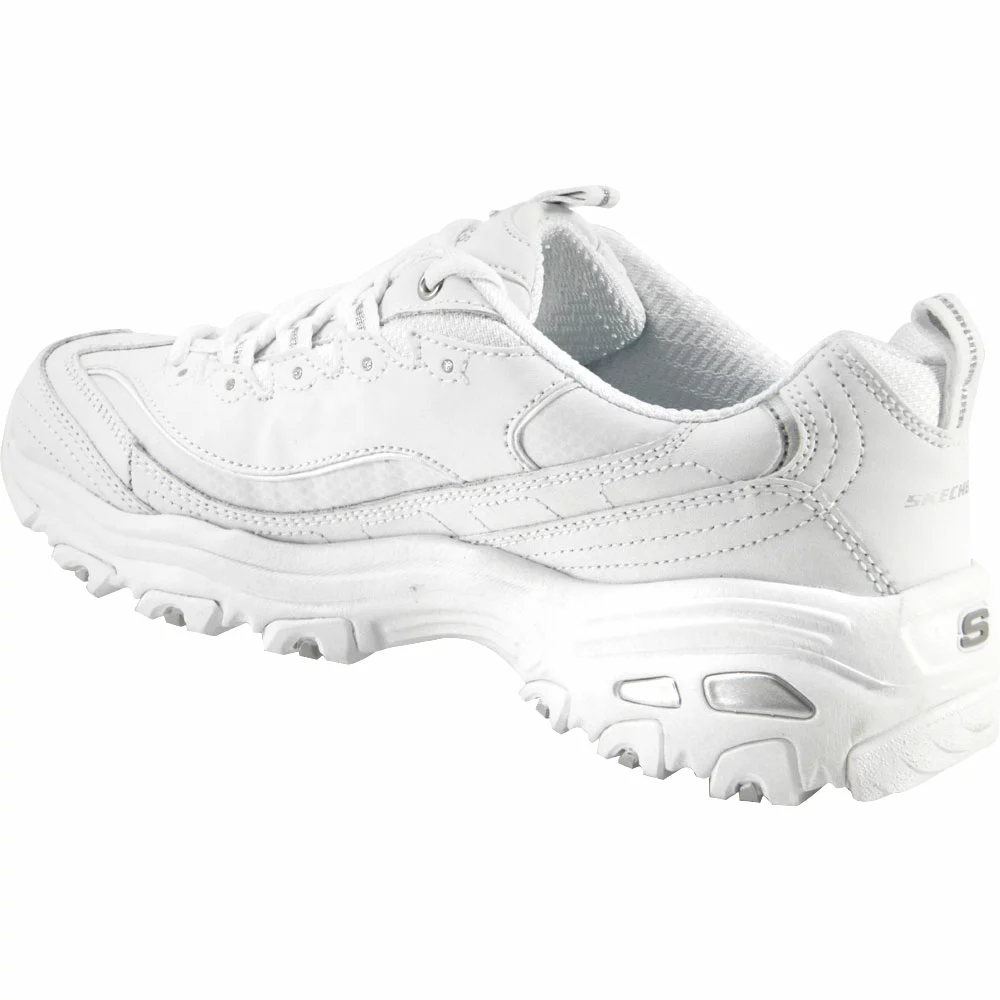 Skechers Dlites Fresh Start Lifestyle Shoes - Womens White Silver - Image 3