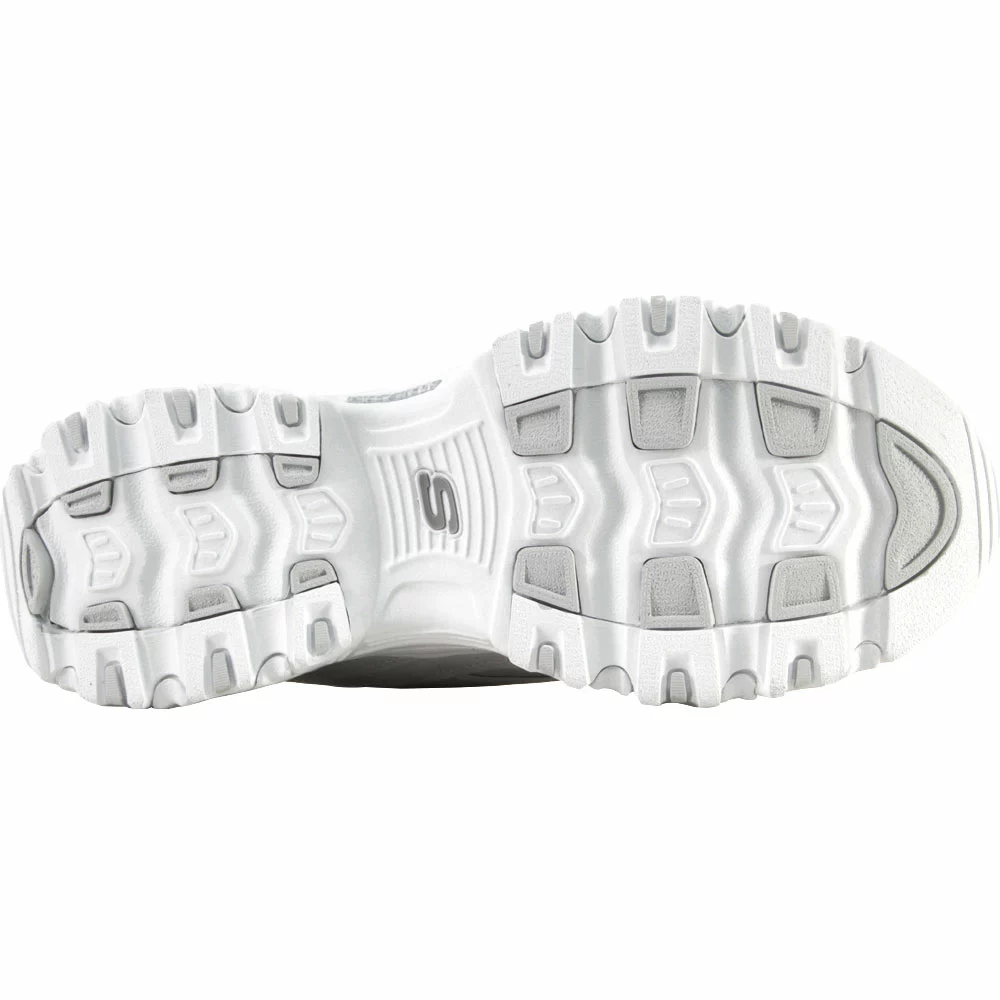Skechers Dlites Fresh Start Lifestyle Shoes - Womens White Silver - Image 4