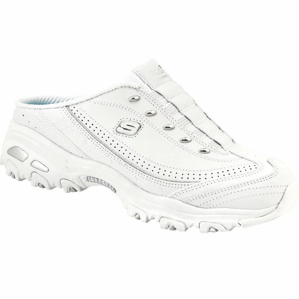 Skechers Dlites Bright Sky Running Shoes - Womens White Silver - Image 2