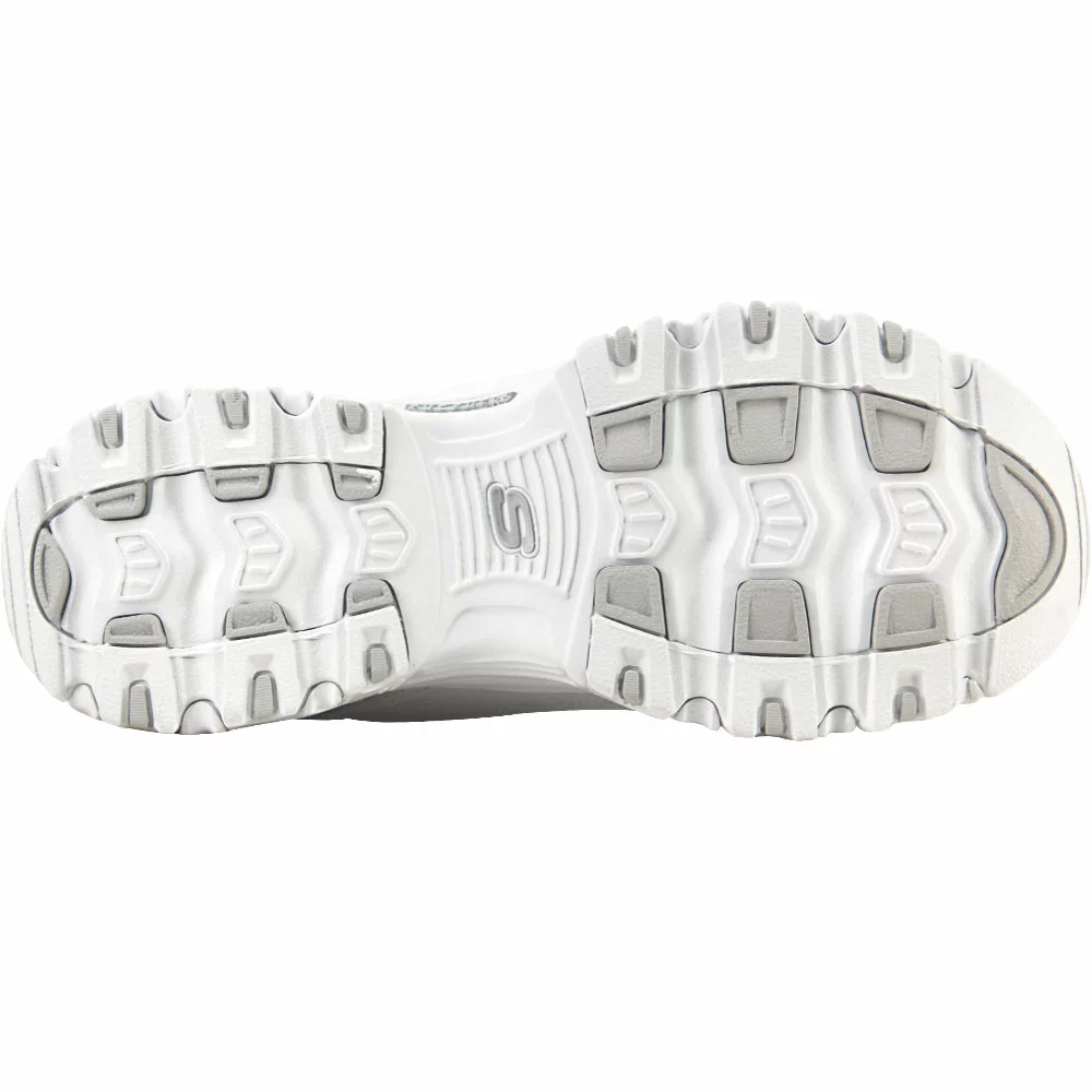 Skechers Dlites Bright Sky Running Shoes - Womens White Silver - Image 4