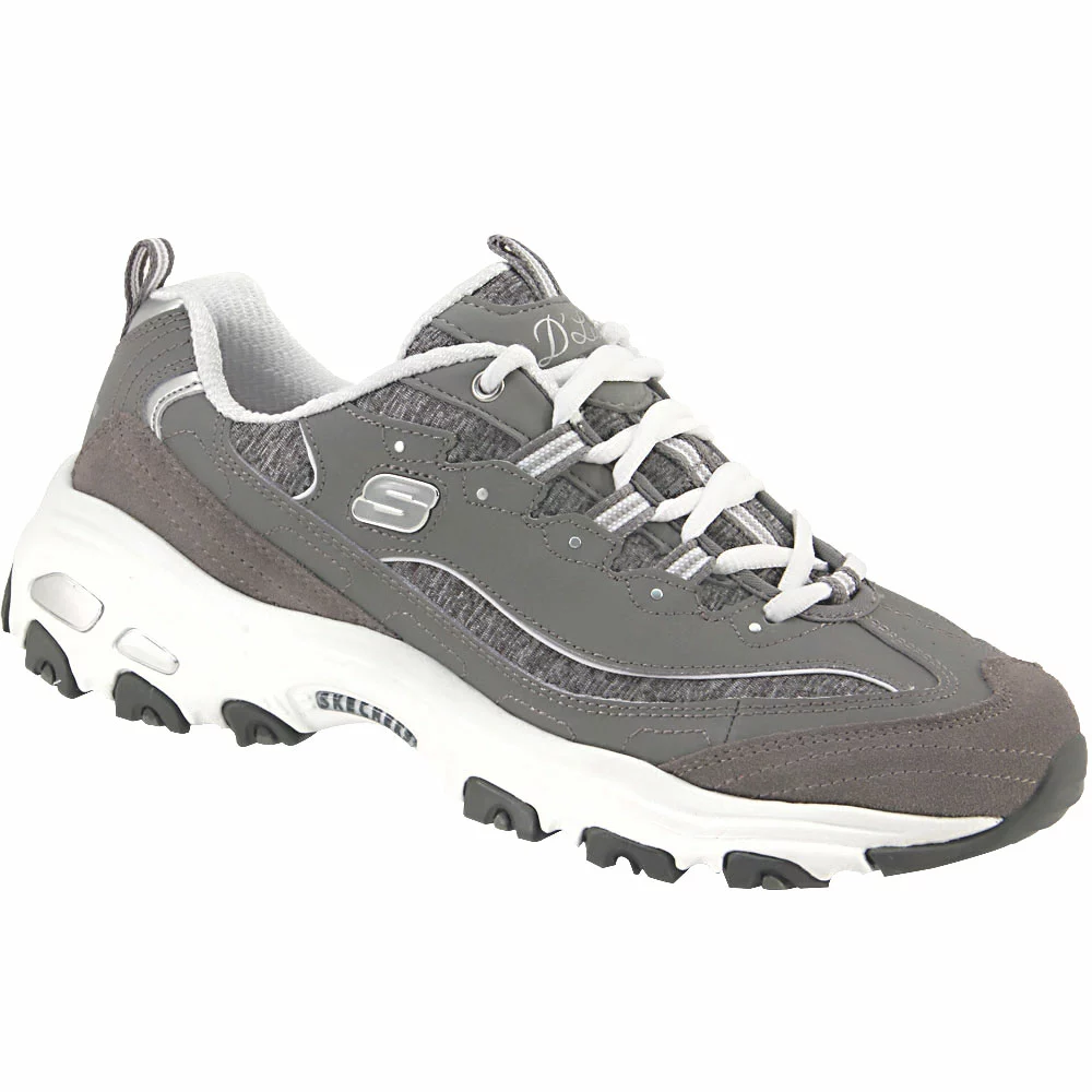 Skechers Dlites Me Time Lifestyle Shoes - Womens Gray White - Image 2
