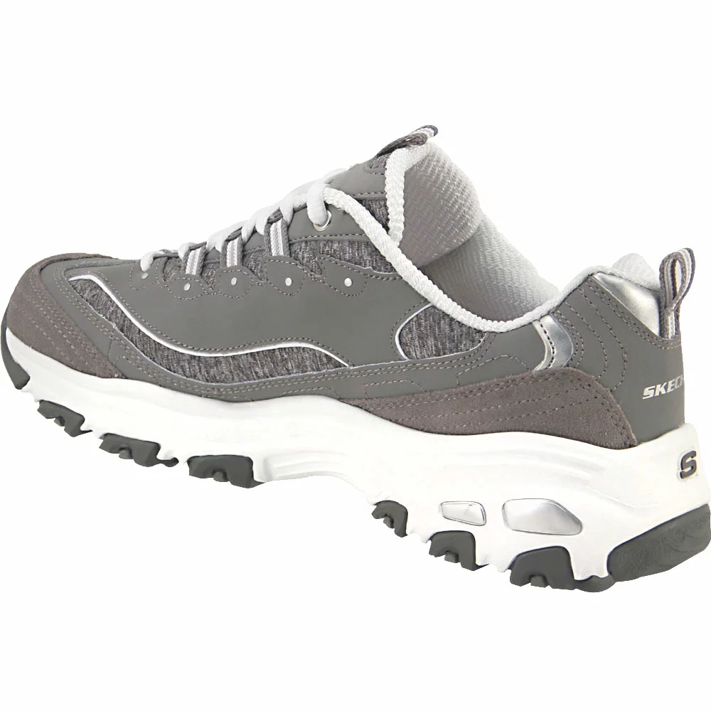 Skechers Dlites Me Time Lifestyle Shoes - Womens Gray White - Image 3