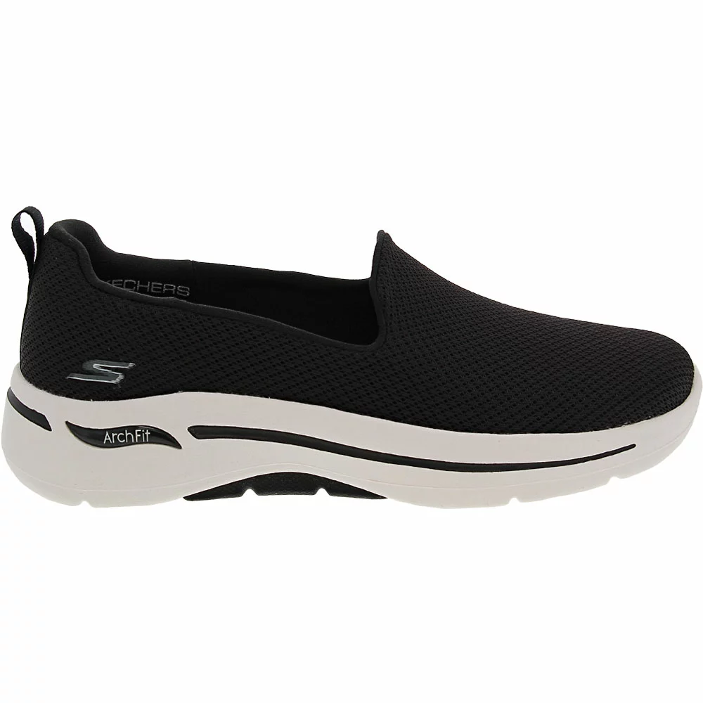 Skechers Go Walk Arch Fit Grate Walking Shoes - Womens Black White