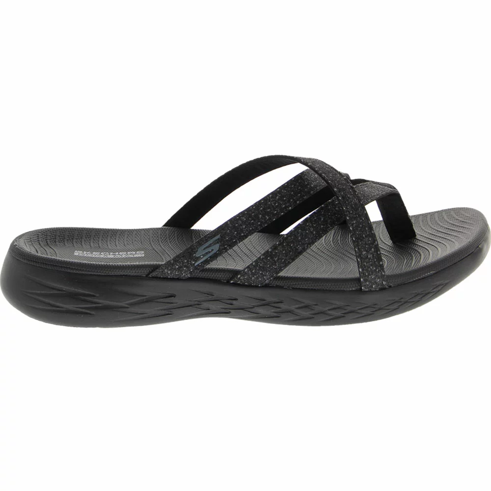 Skechers On The Go 600 Dainty Slide Sandals - Womens Black Grey