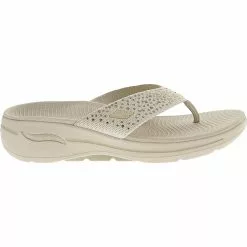 Skechers Go Walk Arch Fit Dazzle Womens Sandals Natural