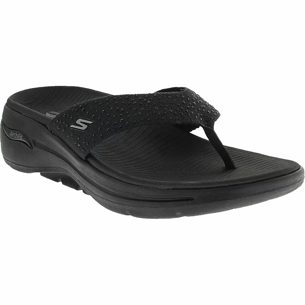 Skechers Go Walk Arch Fit Dazzle Womens Sandals Black Black - Image 2