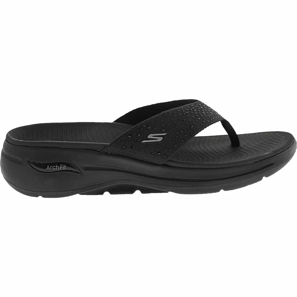 Skechers Go Walk Arch Fit Dazzle Womens Sandals Black Black