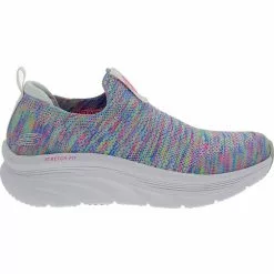 Skechers D'Lux Walker Rainbow Sky Walking Shoes - Womens White Multi