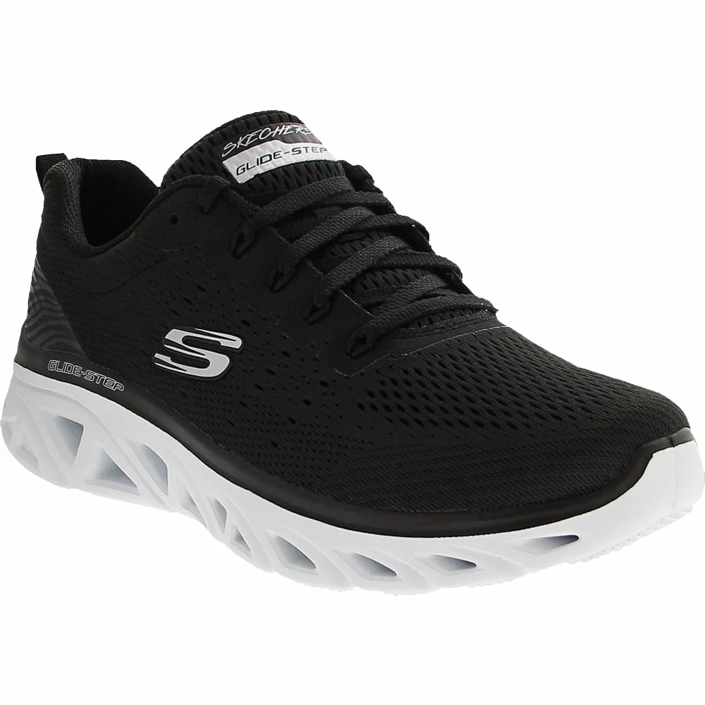 Skechers Glide Step Sport New Facets Womens Lifestyle Shoes Black White - Image 2