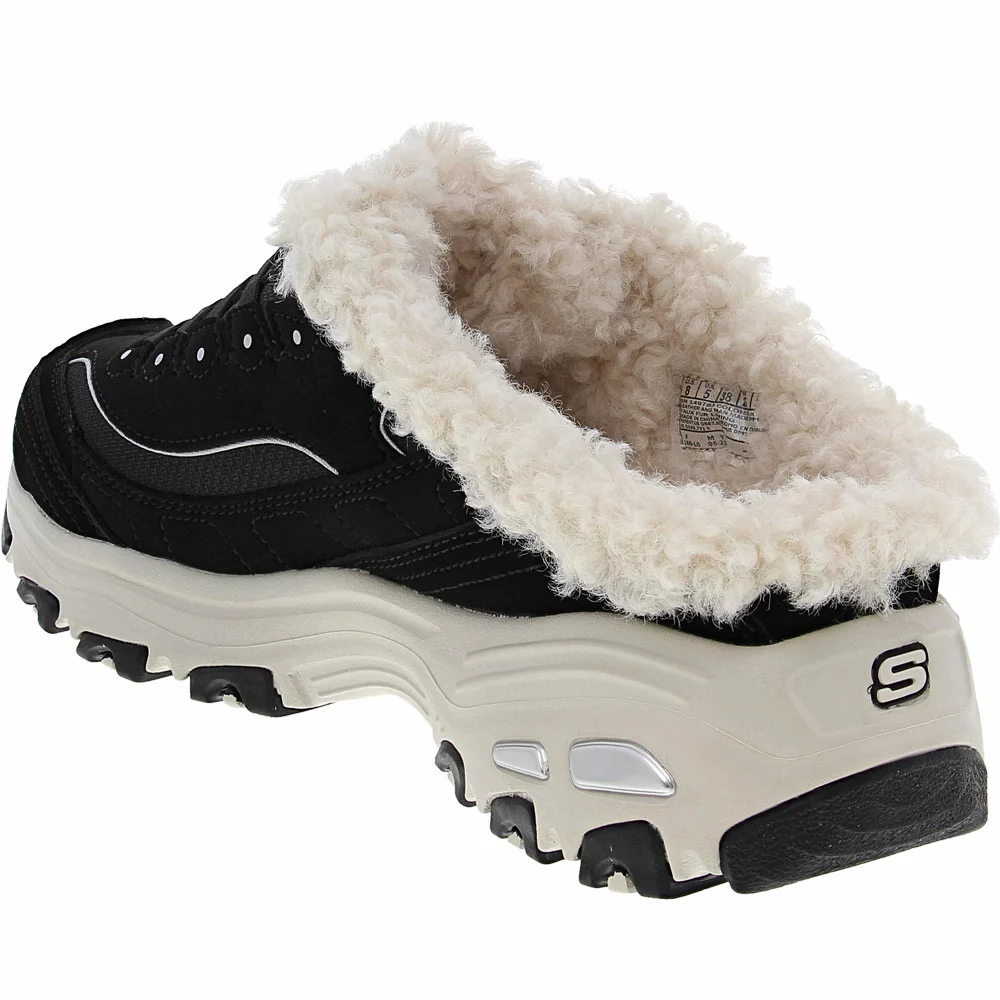 Skechers D Lites Lifestyle Shoes - Womens Black White - Image 3