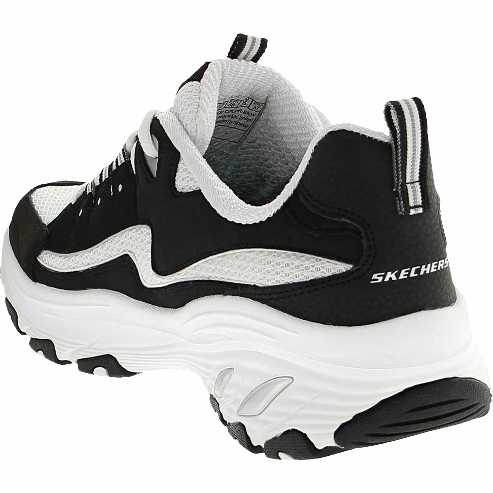 Skechers D'Lites Arch Fit Better Me Womens Lifestyle Shoes Black White - Image 3