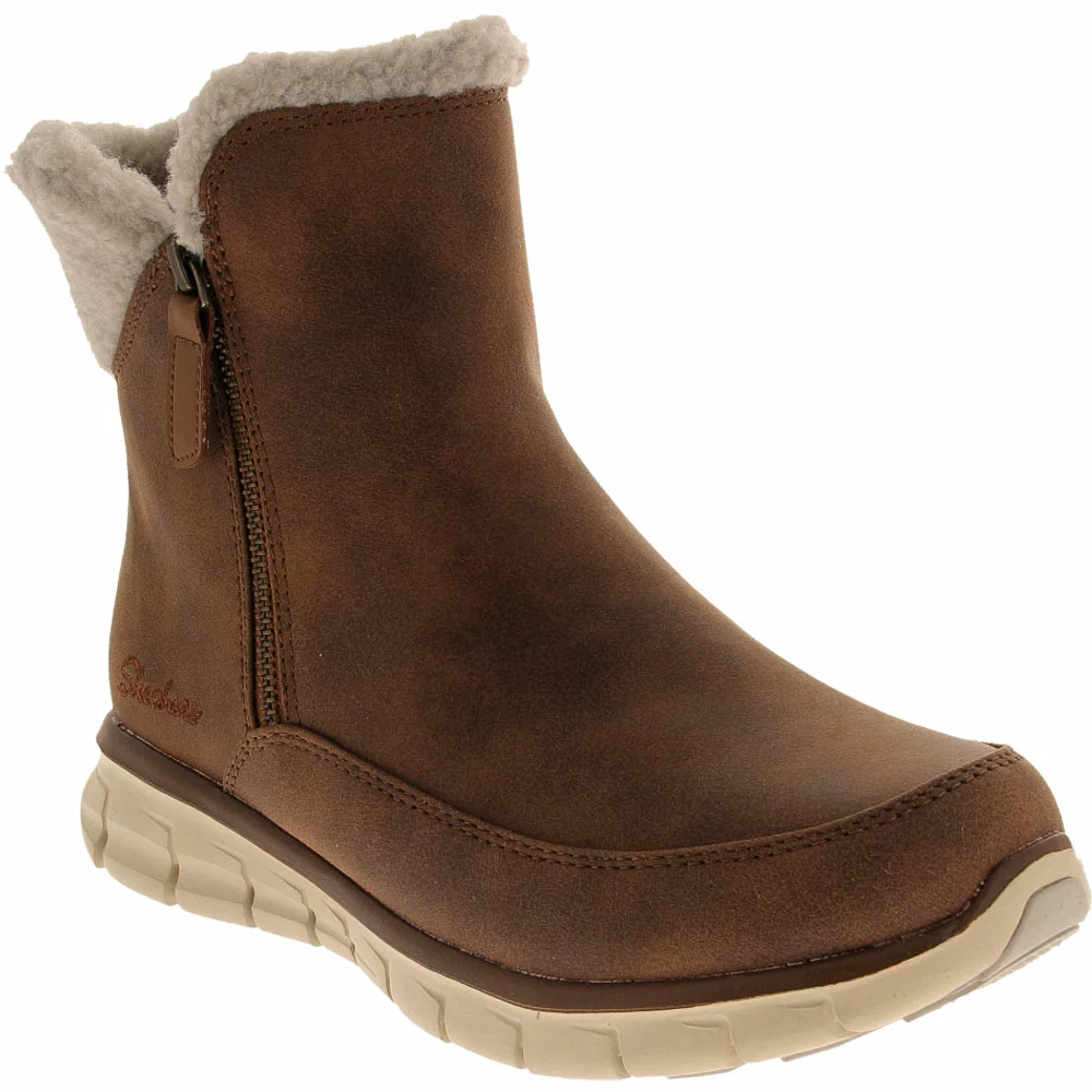 Skechers Synergy Collar Winter Boots - Womens Chestnut - Image 2