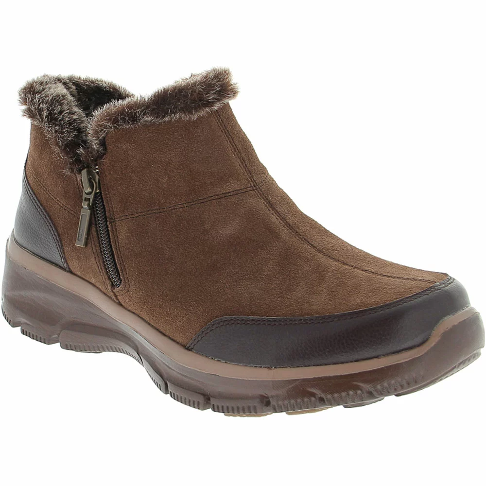 Skechers Easy Going Zip It Casual Boots - Womens Chocolate - Image 2