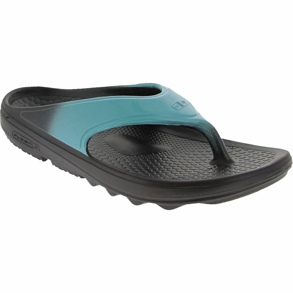 Spenco Insoles Spenco Fusion 2 Fade Thong Flip Flops - Womens Black Blue - Image 2