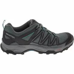 Salomon Pathfinder Hiking Shoes - Womens Stormy Weather Phantom Tropical Green