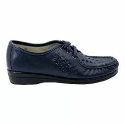 Softspots Bonnie Lite Wedge Oxford Casual Shoe - Womens Navy