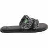 Sanuk Yoga Mat Capri Knit Flip Flops - Womens Black Multi Knit