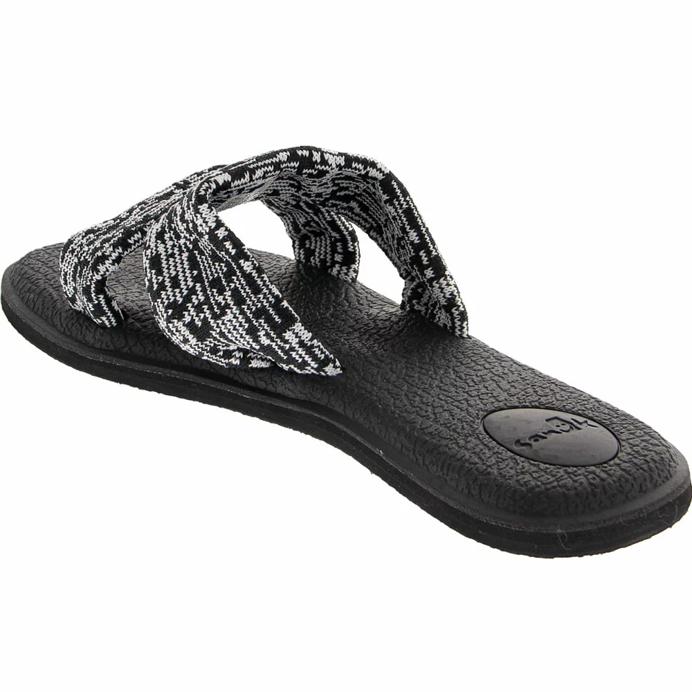 Sanuk Yoga Mat Capri Knit Flip Flops - Womens Black Multi Knit - Image 3