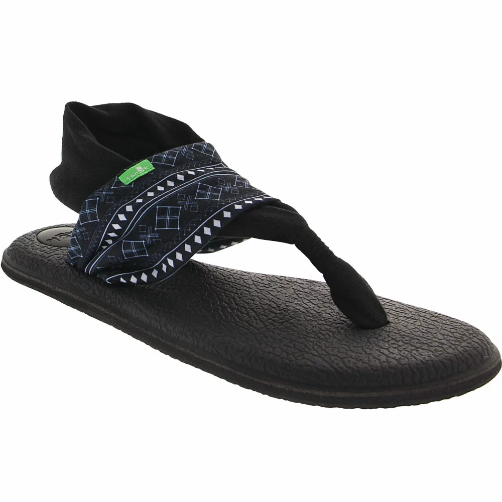 Sanuk Yoga Sling 2 Prints Flip Flops - Womens Abbot Kinney Black - Image 2