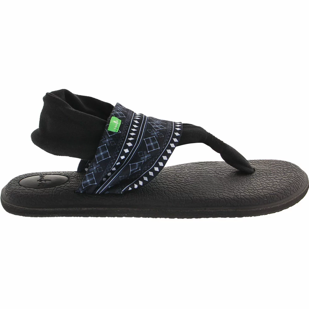 Sanuk Yoga Sling 2 Prints Flip Flops - Womens Abbot Kinney Black