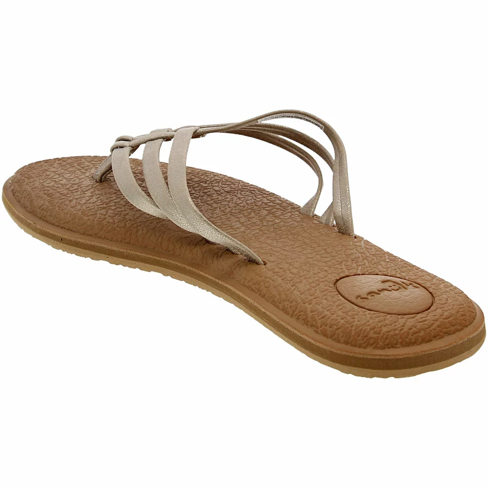 Sanuk Yoga Salty Shimmer Met Flip Flops - Womens Silver - Image 3