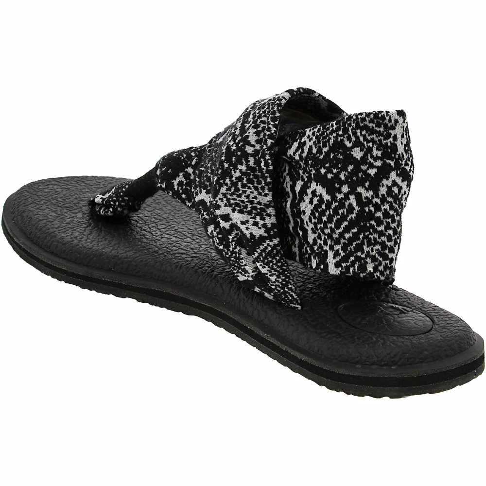 Sanuk Yoga Sling 2 Snake Flip Flops - Womens Black White - Image 3