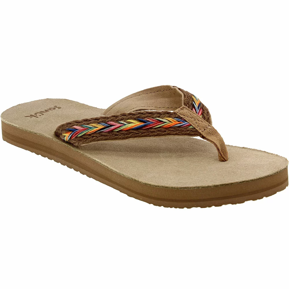 Sanuk Fraidy Hemp Flip Flops - Womens Tan - Image 2