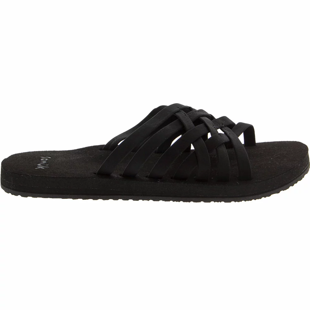 Sanuk Rio Slide Flip Flops - Womens Black