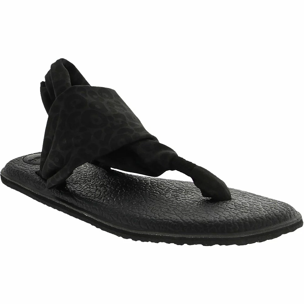 Sanuk Yoga Sling 2 Cheetah Flip Flops - Womens Black - Image 2