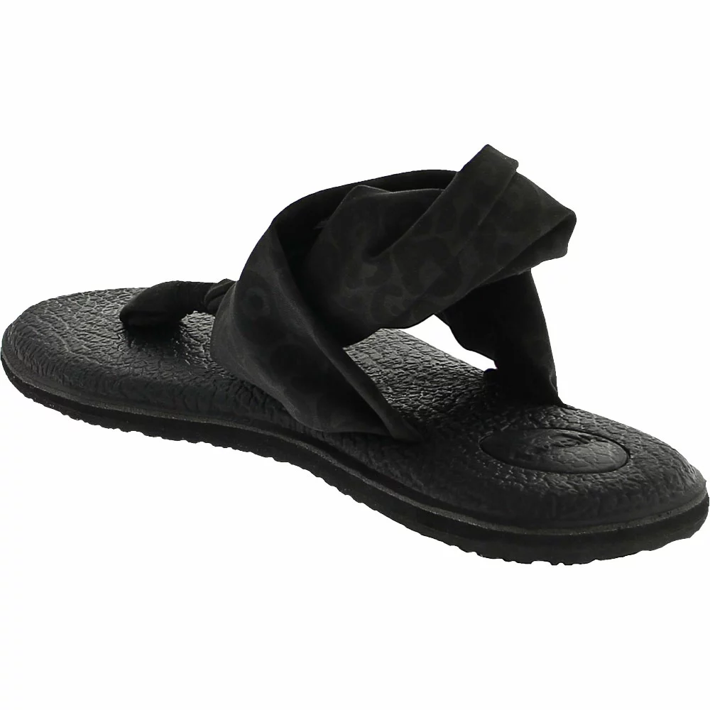 Sanuk Yoga Sling 2 Cheetah Flip Flops - Womens Black - Image 3