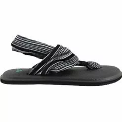 Sanuk Yoga Sling2 Flip Flops - Womens Black White