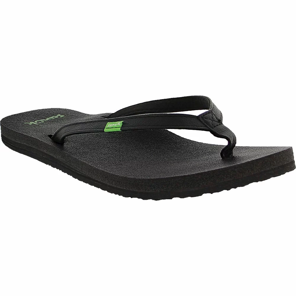 Sanuk Yoga Joy Flip Flop Womens Sandals Black - Image 2